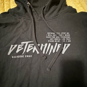 Black Graphic Hoodie Backbone swag Determined 3XL